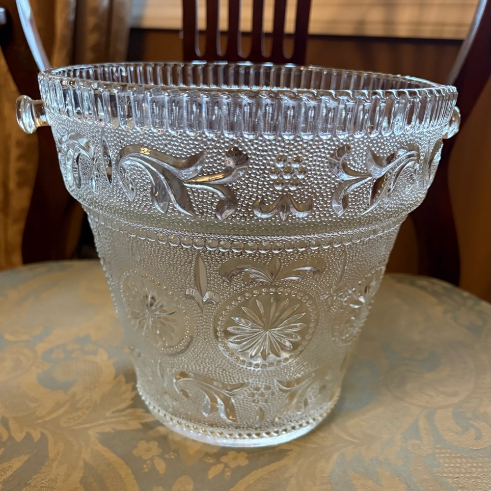 Vintage Brockway Pressed Glass Ice Bucket